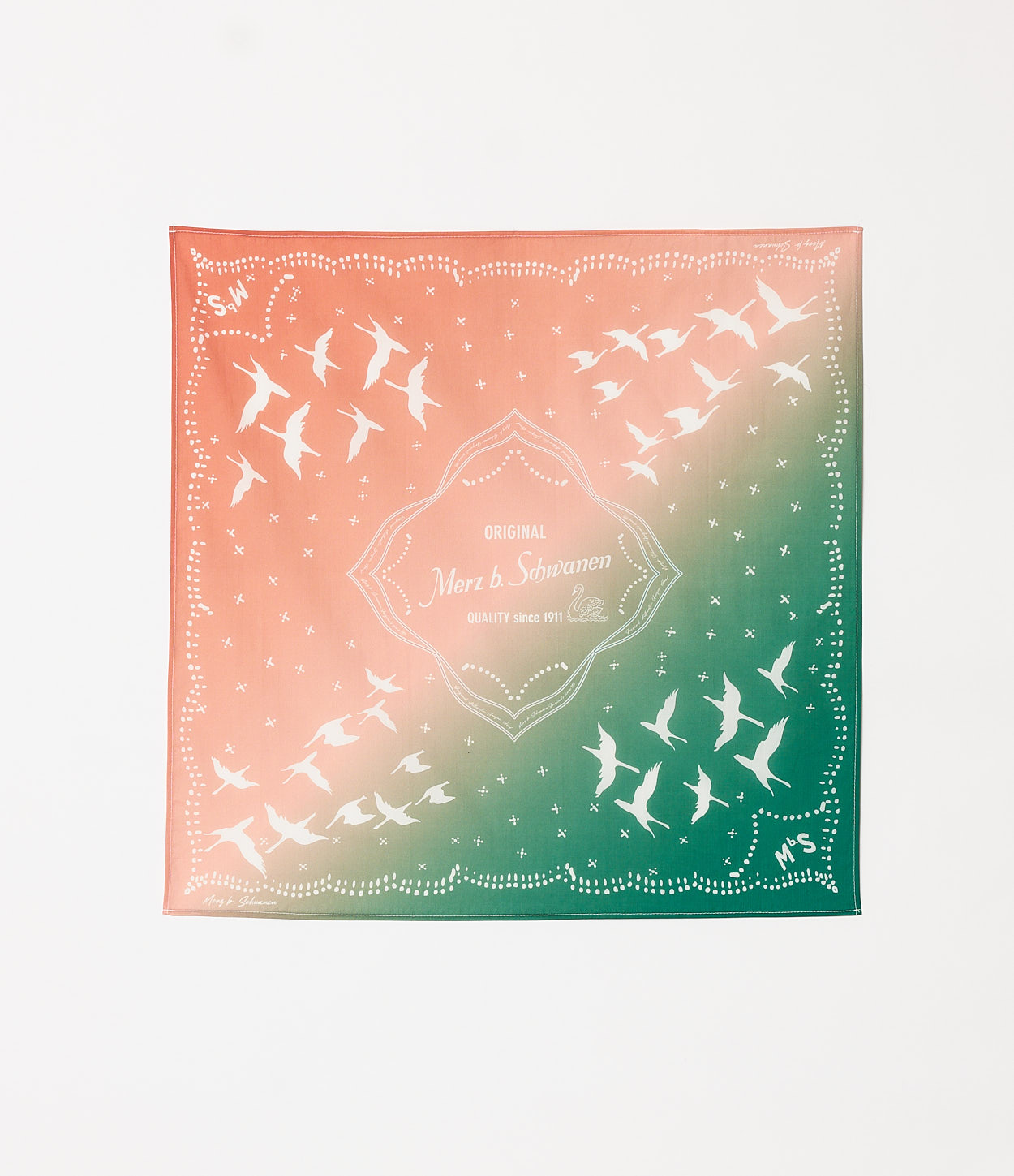 Coral Men Merz B. Schwanen BANDANA02 cotton Scarf | MERZ5726810