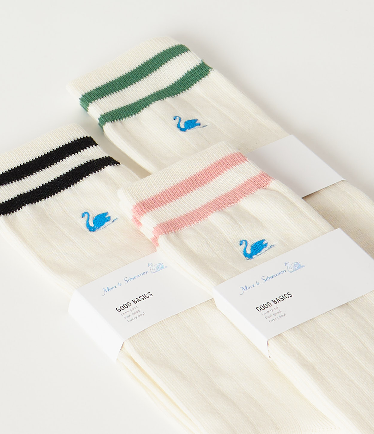 White / Coral Women Merz B. Schwanen GS08 cotton Socks | MERZ7089453
